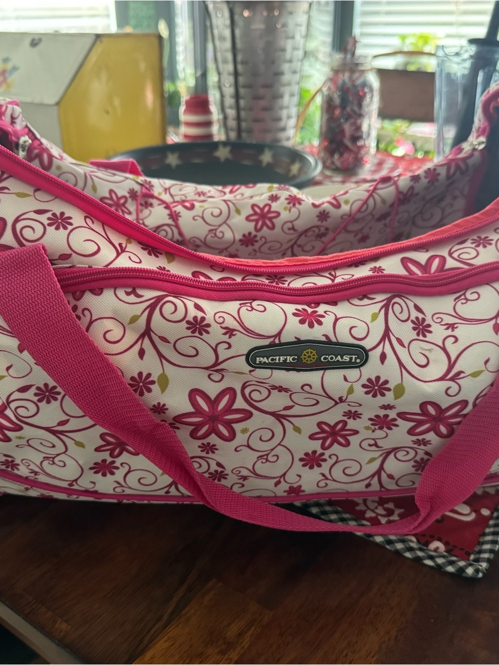 Pink Floral Travel Tote